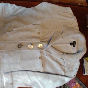 Ice Blue Pure Cotton Sweater Jacket